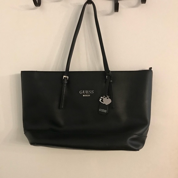 guess black tote handbag